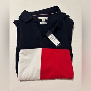 Tommy Hilfiger Black Polo with Red & White Trim